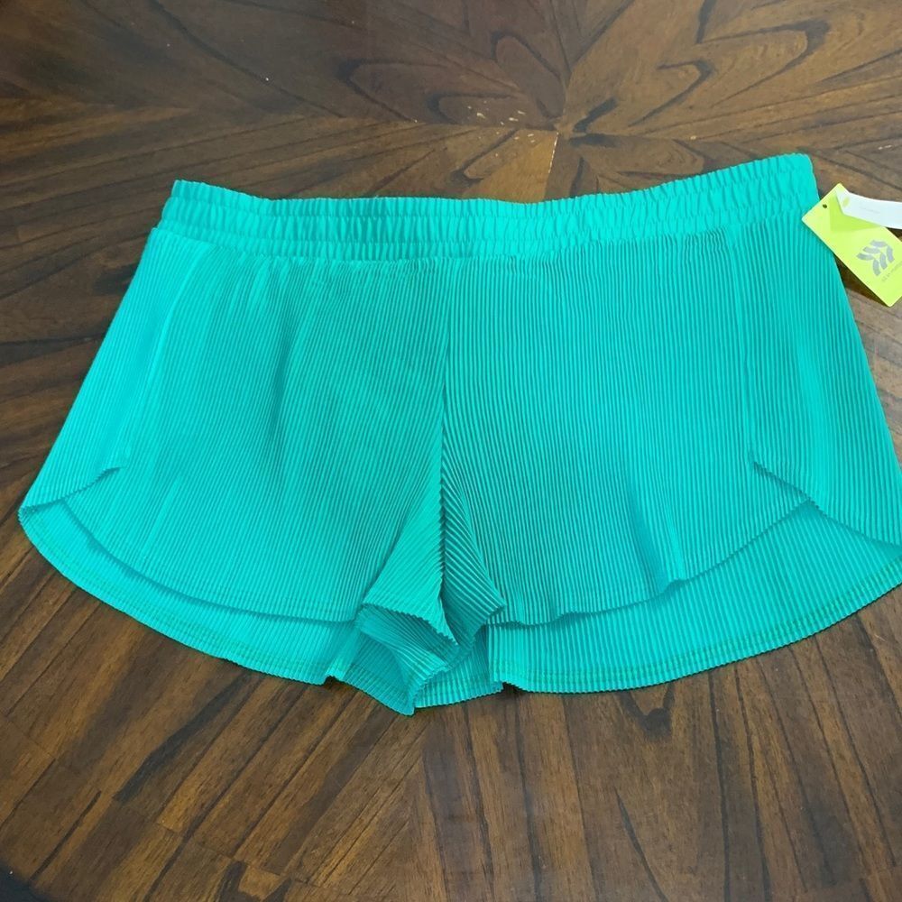 All in Motion Teal Pleated Shorts